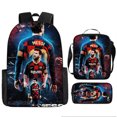 thumbnail image 1 of Soccer Star Printed Backpack Three-piece Set, Youth School Bag, Student Backpack-SinKeeU, 1 of 4