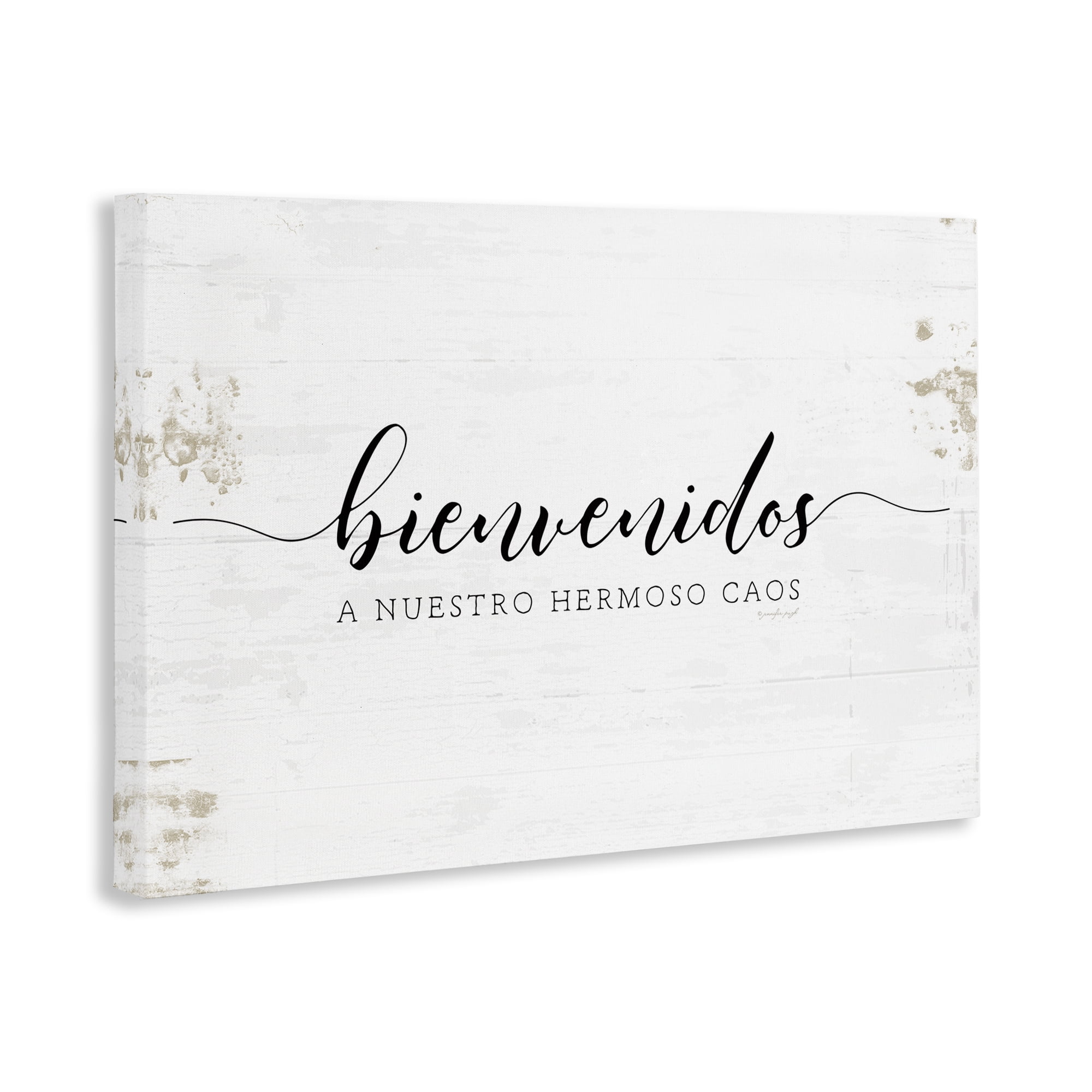 Stupell Industries Bienvenidos a Nuestro Hermoso Caos Inspirational Quotes & Sayings Painting Wrapped Canvas Art Print Wall Art, 30 x 20