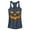Indigo, variant on Junior's CHIN UP Halloween Jack o' Lantern Face  Racerback Tank Top Indigo X Large