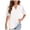 White, variant on Scyoekwg Womens Short Sleeve Blouses V Neck Puff Sleeve Elegant Shirts Solid Color Lightweight Loose Trendy Blouses (Blue,XL)