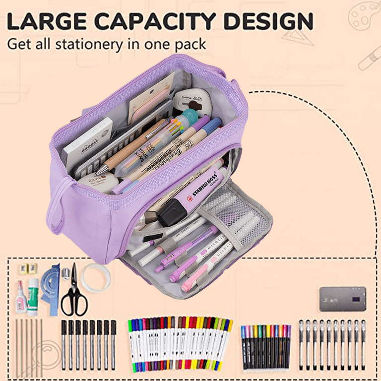 Large Capacity Pencil Case Pencil Pouch Box Big Organized Pencil
