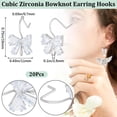 thumbnail image 2 of 1 Box 20Pcs Cubic Zirconia Bowknot Earring Hooks Ear Wires Earrings Findings with Loop for Jewellery Making Accessories DIY Earrings Craft, 2 of 9