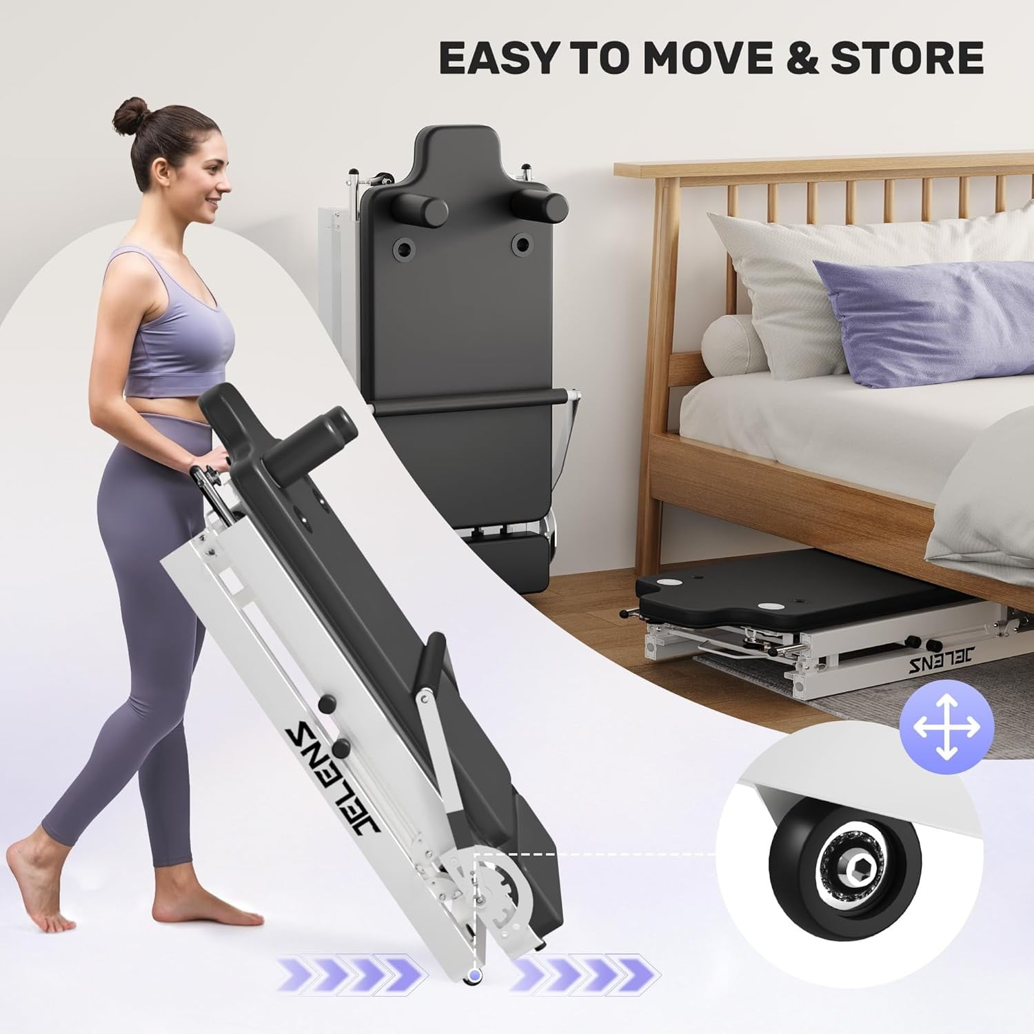 Pilates Reformer Machine,75" Foldable Pilates Machine with Adjustable Height Pulleys and Dual Resistance- Springs and Cords,Pilates Equipment for Home Workouts with Jump Board,Up to 400LBS