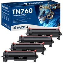 TN760 Toner Cartridges Replacement Compatible for Brother TN760 TN-730 TN-760 TN730 for MFC-L2710DW HL-L2370DW HL-L2350DW DCP-L2550DW MFC-L2750DW HL-2395DW Printer (4-Pack, Black)