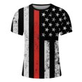 thumbnail image 4 of cllios 4th of July Shirts for Men Big and Tall Patriotic Red White and Blue Graphic Tees Slim-fit Crewneck Top Breathable Short Sleeve T Shirt, 4 of 5