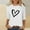 White, variant on asdoklhq Heart Print Valentine's Day Tees Valentine's Day Women's 2025 Spring/Summer Fashion Clothing 3/4 Sleeve T-shirt Round Neck Top/Shirt White S