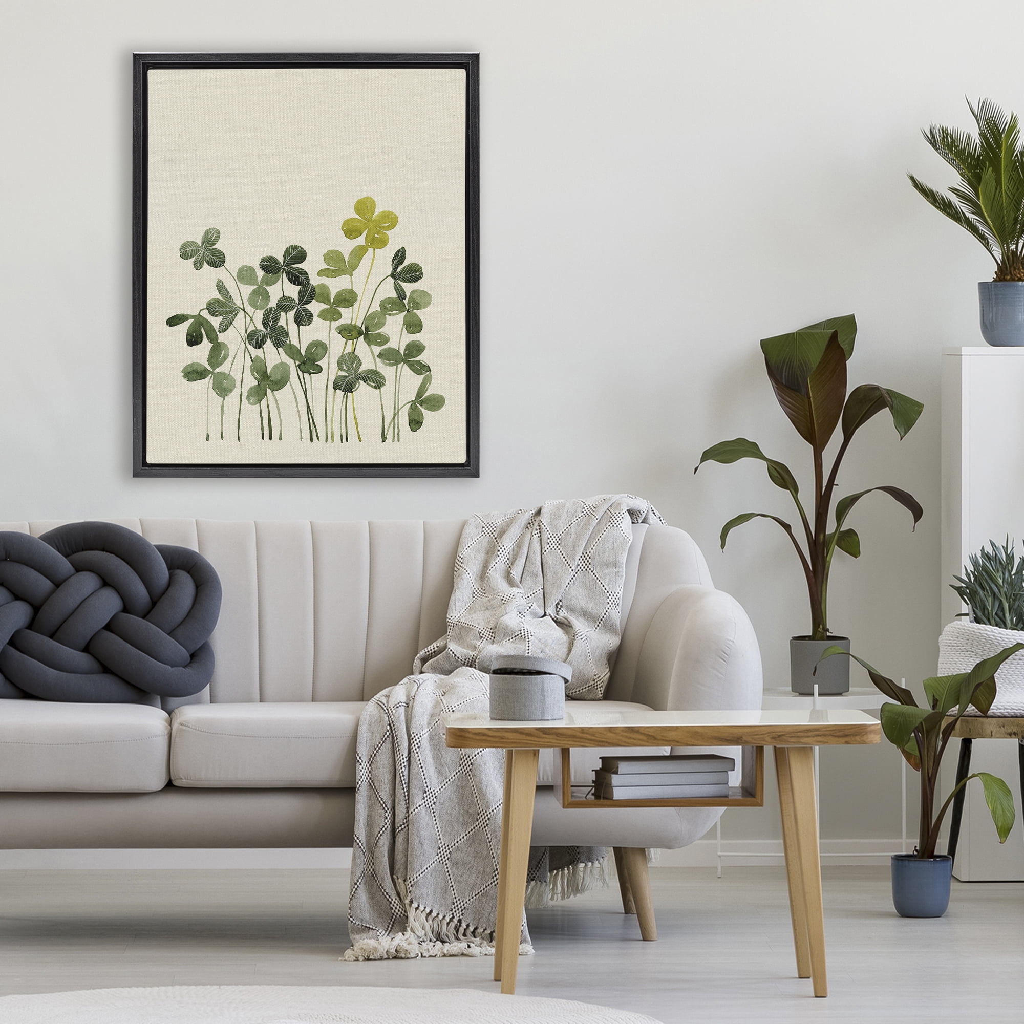 Hidden Gems Botanicals Black Framed Floater Canvas Wall Art, design by Grace Popp
