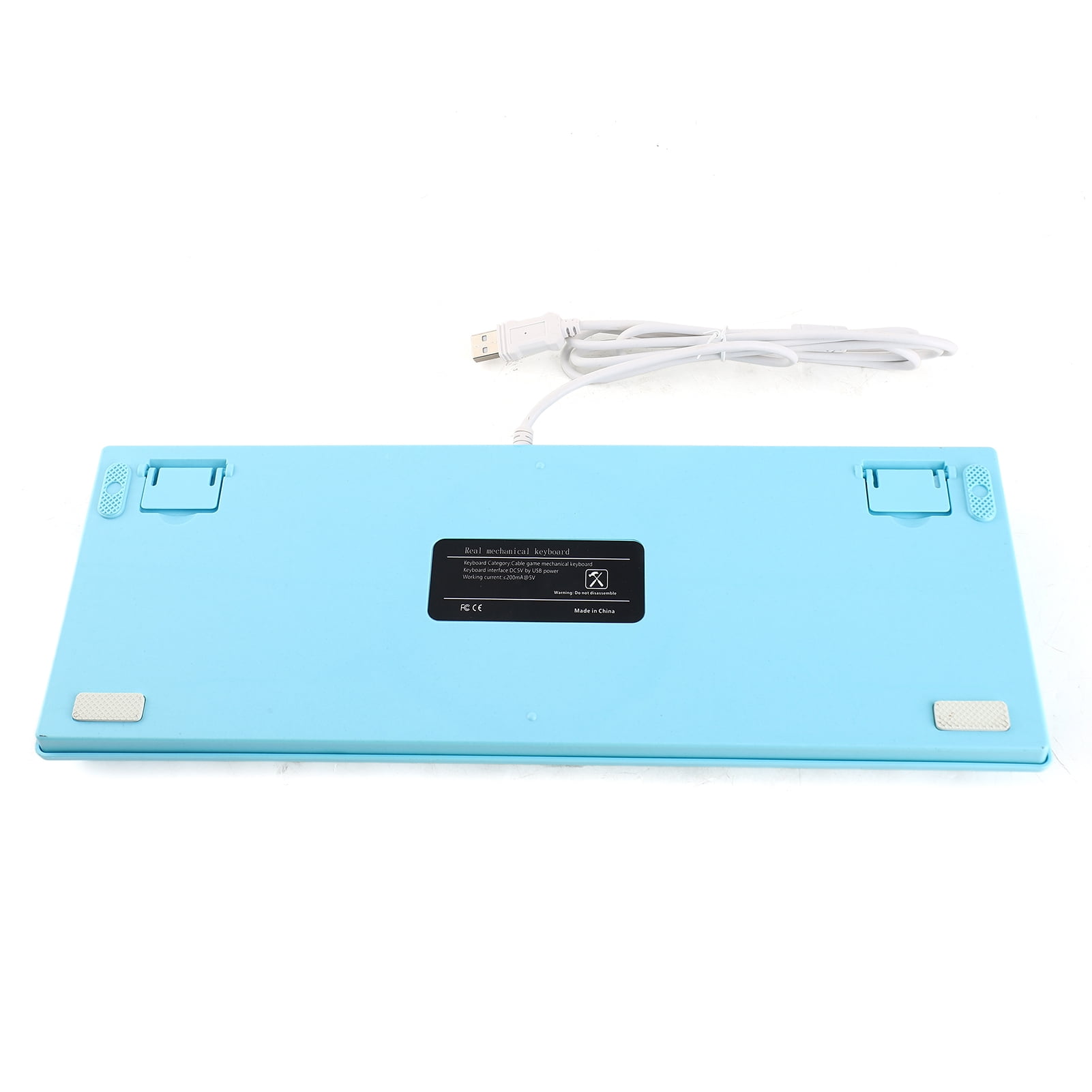 BAJEAL 87 Keys Wired Mechanical Keyboard Mixed Light Mechanical Keyboard With Mechanical Blue Switch Suspension Button Blue