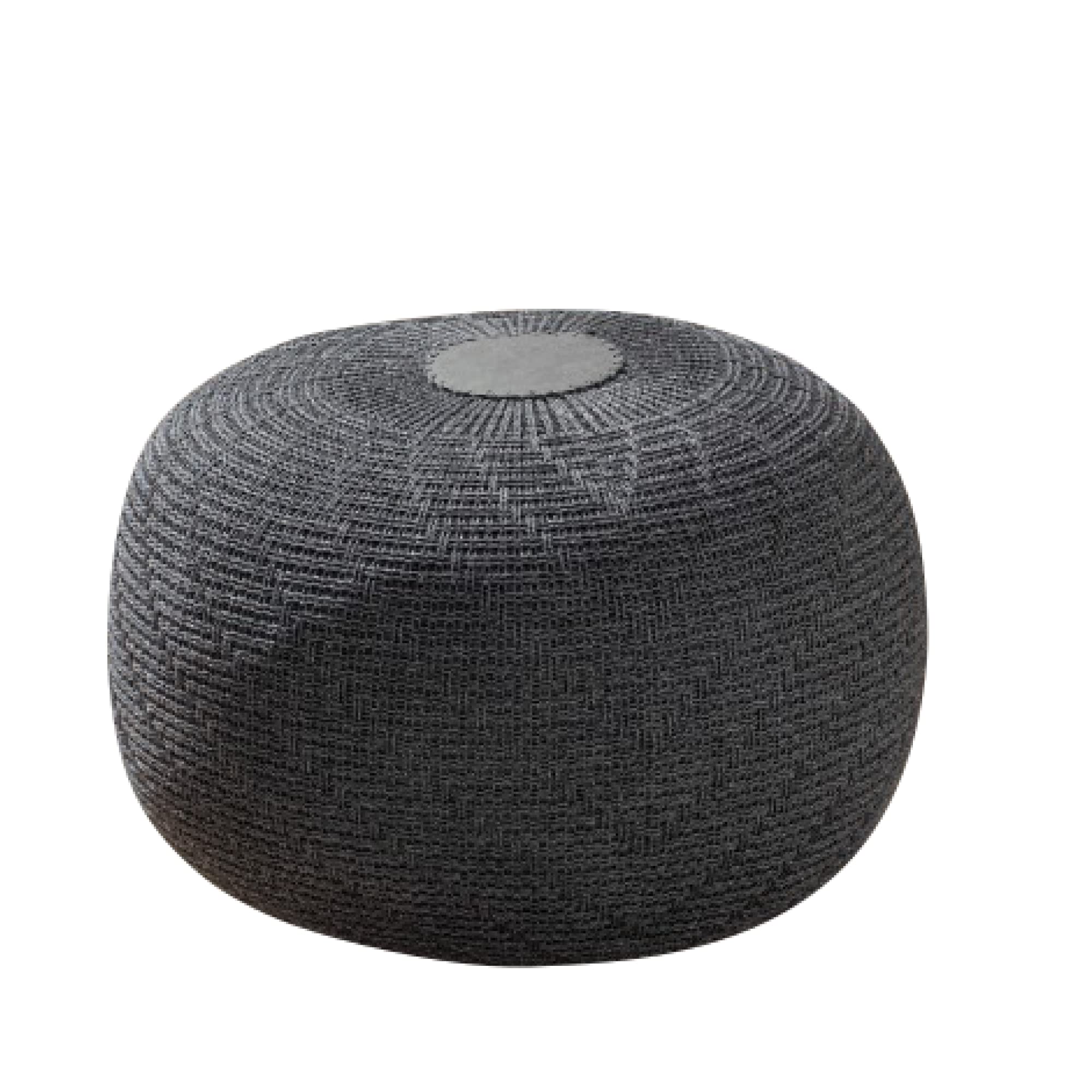 English Home Round Ottoman Pouf Footstool Knitted Pouffe Stool Seat Cushion Boho Home Decor Extra Seating Floor Cushion for Living Room, Bedroom, Indoor, Outdoor 37 x 50 cm Anthracite - image 5 of 6