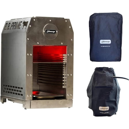 B.B. Prime Salamander Broiler Bundle by JJGeorge, 1500 Degree Infrared Broiler, Steak Searing Machine, Cook High End Steaks at Home