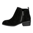 thumbnail image 6 of FRSASU Women's Ankle Boots Side Zipper Low Block Heel Short Booties Classic Round Toe Casual Boots for Daily Walking Black, 6 of 9