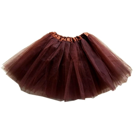 GOGO TEAM Girl's Tutu Skirt Ballet Dance Skirt Party Fairy Costume Skirt-Coffee
