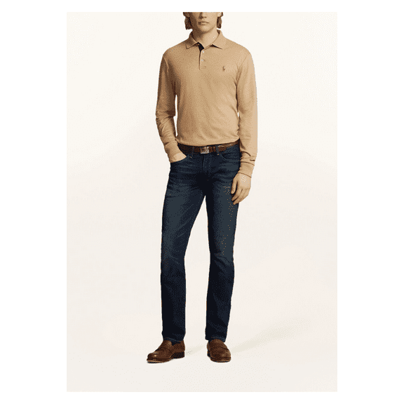 Polo Ralph Lauren Custom Slim Fit Herringbone Polo Shirt, Camel, XL