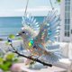 thumbnail image 3 of Crystal Sky Bluebird Stained Glass Art Ornament (20 cm), 3 of 4