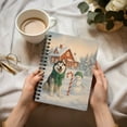thumbnail image 3 of Hello Winter Vintage Siberian Husky Enjoys Snowy Day with Snowman Spiral Bound Journal Husky Dog Lover Gifts 5x7in Spiral Notebook - 12019, 3 of 5