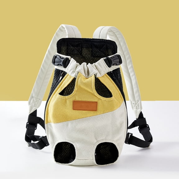dgysar Portable Pet Backpack Carrier One-Shoulder and Double-Shoulder Travel Bag for Small Dogs and Cats Outdoor Hiking Yellow S