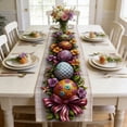 thumbnail image 2 of Yhmxh Easter Table Runner Flower Retro 13x36 Inch, Watercolor Easter Eggs Flower Pattern Table Runner, Easter Bunny Table Runner for Holiday Celebration, Kitchen, Party, Dinning Decorations, 2 of 7