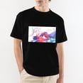 thumbnail image 5 of Vibrant Pop-Art Kimono Silver-Haired Twin-Tail Anime Girl Graphic Black T-Shirt, 5 of 7