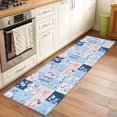 thumbnail image 2 of 2'x6' Rug Runners for Hallways Kitchen, Blue Pink Floral Non Slip Entryway Beside Floor Carpet Runner, Farmhouse Vintage Botanical Washable Laundry Room Bedroom Throw Rugs Mat for Family Pet, 2 of 8