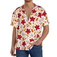 thumbnail image 1 of Fotbe fall laef Maple Camisa Estampada de Manga Corta para Hombre, Casual de Verano, Estilo Playero, Sin Arrugas-3X-Large, 1 of 5