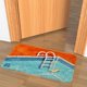 thumbnail image 2 of Alfombra de baño antideslizante y cómoda, felpudo flocado, almohadilla para los pies, felpudos para la puerta del dormitorio Azul, 2 of 9