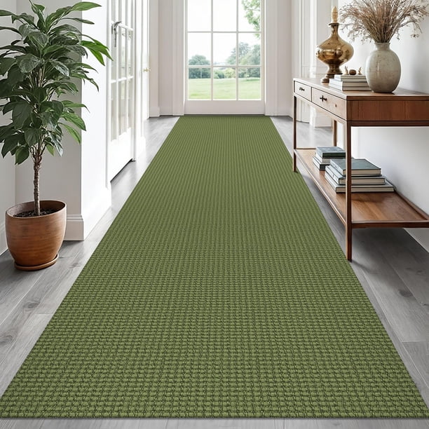 Alfombra Pasillera EARTHALL 91x488 cm Lavable Antideslizante Verde