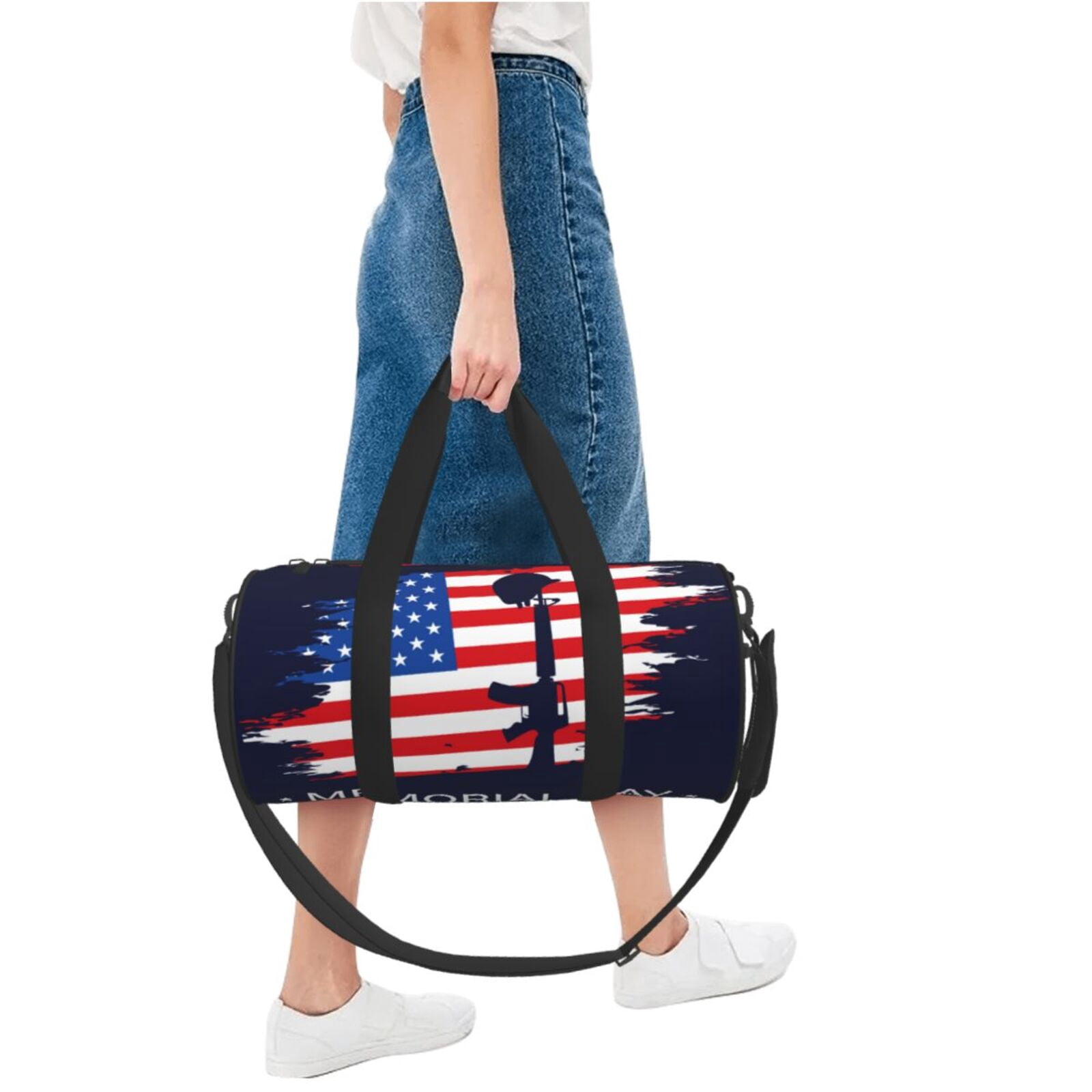 Vsdgher Memorial Day 45L Foldable Duffel Bag, Sports Gym Bag,Overnight Bag, Portable Weekender Bag for Airplanes