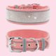 thumbnail image 5 of Collar para perro con brillantes de 5 cm de ancho y diamantes de imitación, ideal para perros medianos y grandes, ajustable, de terciopelo reflectante con purpurina., 5 of 5