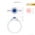 thumbnail image 5 of ANGARA Natural Vintage Inspired Sapphire Milgrain Ring with Diamond Halo in 14K White Gold for Women (Size-5mm) | September Birthstone, Anniversary, Jewelry Gift for Women | Natural Sapphire Ring, 5 of 10