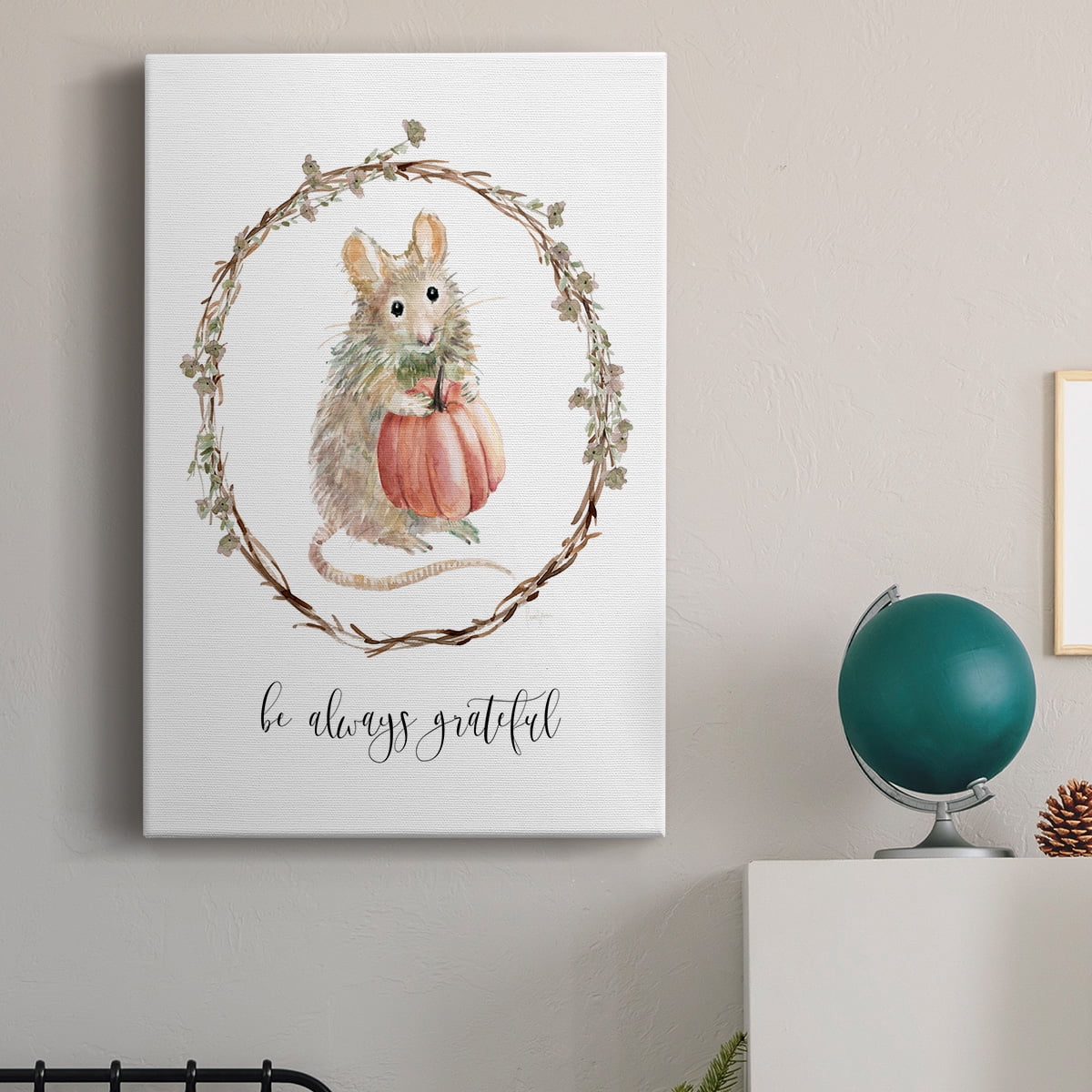 Harvest Home Mouse Premium Gallery Wrapped Canvas - Ready to Hang
