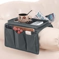 thumbnail image 3 of Organizador de bandeja superior para sofá, organizador de reposabrazos de sofá con instalación antideslizante y tela impermeable, soporte resistente para sus necesidades diarias (1 unidad), 3 of 5