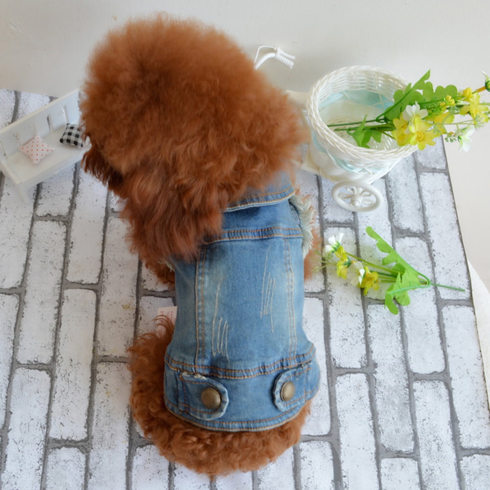 Dog Boy Girl PuppyJean Denim Vest Coat Jacket Clothes Outfits Pet Supplies 