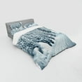 thumbnail image 3 of Ambesonne Winter Bedding Set 3 Pcs, Ski Theme Snowy Road, Twin XL, Black White, 3 of 3