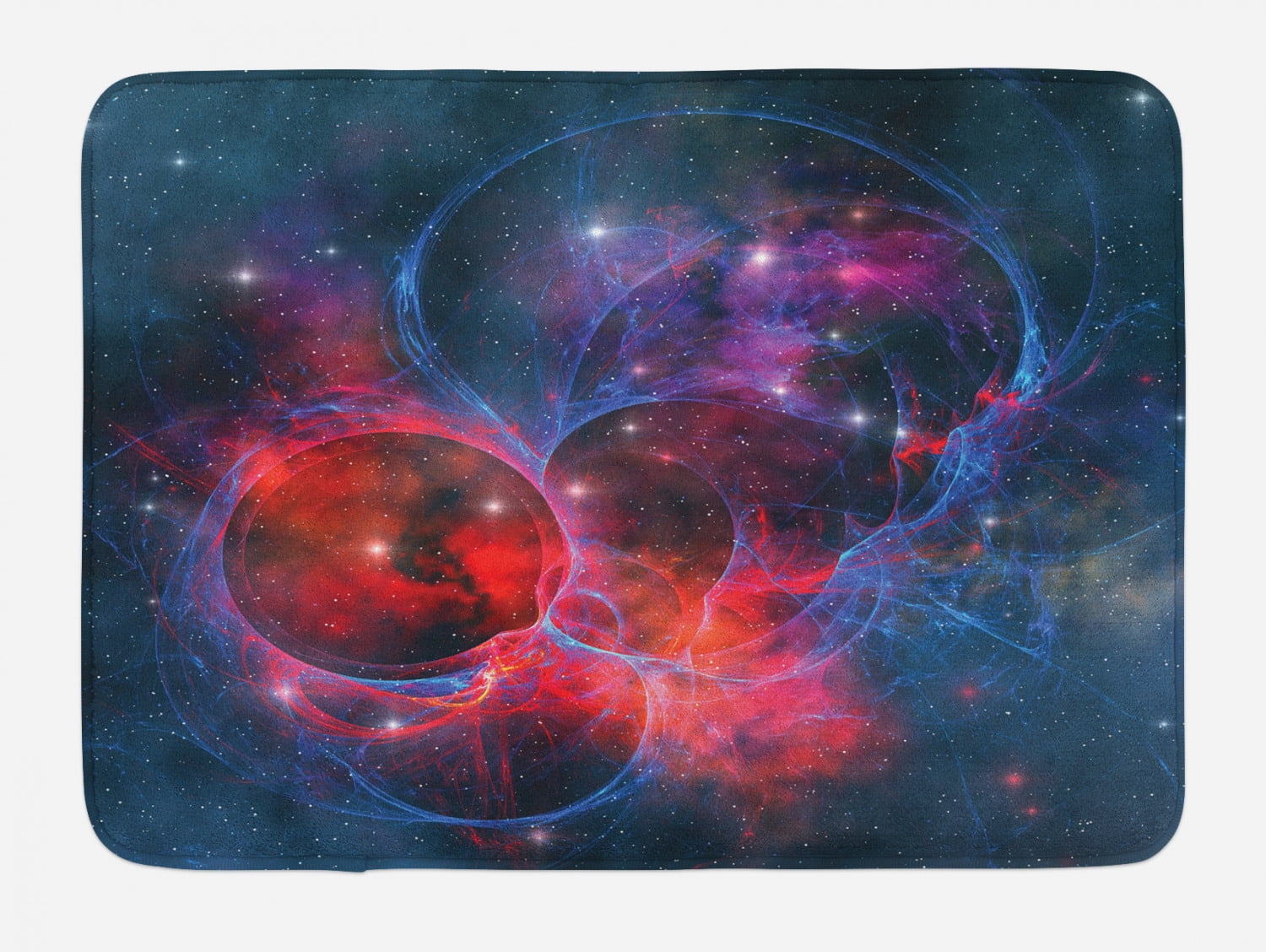 Outer Space Bath Mat, Nebula Gas Celestial Expanse in Galaxy Astral Cosmos Objects Space