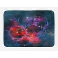 thumbnail image 1 of Outer Space Bath Mat, Nebula Gas Celestial Expanse in Galaxy Astral Planet Cosmos Objects Space Theme, Non-Slip Plush Mat Bathroom Kitchen Laundry Room Decor, 29.5 X 17.5 Inches, Navy Red, Ambesonne, 1 of 2