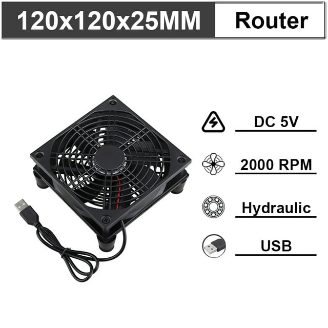 DC 5V USB 120mm 140mm DIY Router Fan 80mm W/Controller & Protective Net Desktop Cooling Fan 92mm TV Box Dual Ball Cooler 12025H 2000RPM 1Fan