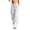 White, variant on Npasoilc Drawstring Elastic Waist Pants for Women Linen Blend Solid Color Pocket Summer Trousers,White