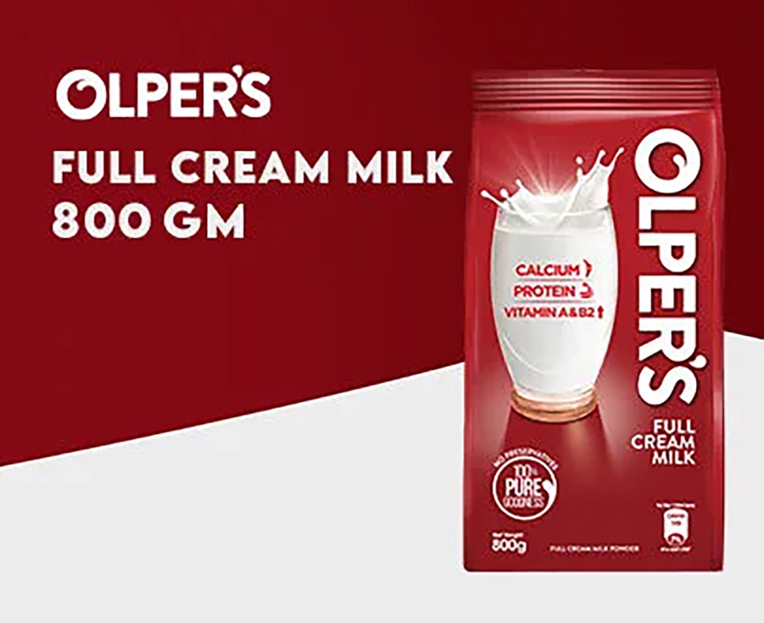 Olper's Full Cream Milk Powder 800g (28.21Oz) | Pack of 1 | Richness of Milk | Makes Creamy Drinks, Baking & More