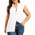 thumbnail image 3 of Posijego Button down Tank Tops for Women Sleeveless Long Shirts Summer Casual Business Office Work Tank Tops for Women, 3 of 9