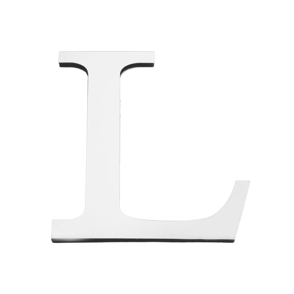 Uxcell 7.87 Inch 3D Acrylic Alphabet Mirror Wall Stickers Letter L Self Adhesive Letter Sign for Home Decoration Silver