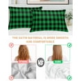thumbnail image 4 of Hokiten Pillow Cases Standard Size Set of 2, Lumbar Pillow Covers, Dark Green Buffalo Check Satin Pillowcases with Zipper for Hair/Skin, Rustic Modern Art Green Plaid 20x26 Inches, 4 of 6