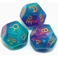 thumbnail image 2 of GFDYREE 3 Pieces Astrological Dice for Constellation Divination Accessory 3 Colors D12 Glitter Crafts Dice Polyhedral Set, 2 of 6