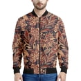 thumbnail image 5 of Chaquetas bomber de primavera y otoño para hombre, con estampado floral 3D por todas partes, con cremallera, unisex, informal, de manga larga, con cremallera, talla 6XL, 5 of 5