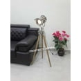 thumbnail image 2 of Modern Designer Nautical Chrome Finish Wooden Spot Light Tripod Floor Lamp, 2 of 3