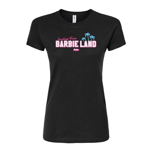 Barbie - Greetings from Barbie Land - Juniors Fitted Graphic T-Shirt