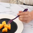 thumbnail image 3 of 12-Piece Oyster Fork Set, Stainless Steel Cake Forks Service for 12 Silverware Flatware Utensils-5.9 Inches, Purple, 3 of 6