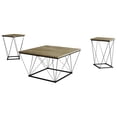 thumbnail image 4 of Castle Place Minimalist 3 Piece Coffee Table Set, Brown Oak, 4 of 14