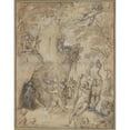thumbnail image 2 of Bartholomaeus Spranger 15x18 Black Ornate Wood Framed Double Matted Museum Art Print Titled - Diana and Actaeon (ca. 1580-85), 2 of 5