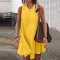 thumbnail image 2 of SuDongPo Women's Ruffle Hem Sleeveless Tank Dress Round Neck Casual Smock Summer Mini Dresses Loose Fit Fashion Trendy Dressy Solid Color Tunic Dress, 2 of 6
