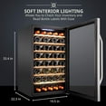 thumbnail image 4 of Ivation 51 Bottle Compressor Wine Cooler Refrigerator W/ Lock, Silver, 4 of 9